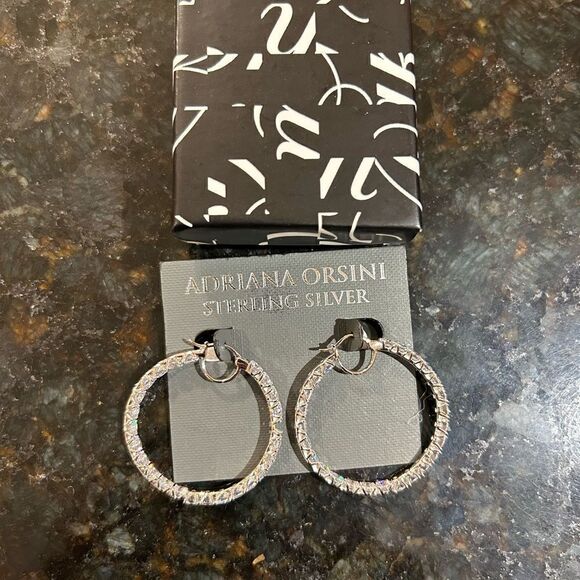 Women’s Adriana, Orsini sterling silver hoop earrings - Picture 3 of 6